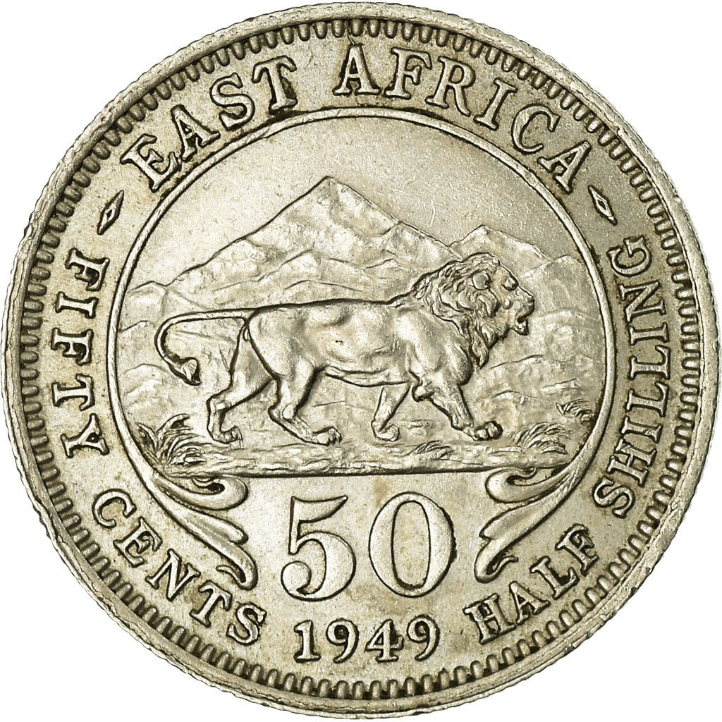 Coin, EAST AFRICA, George VI, 50 Cents, 1949, EF(40-45), Copper-nickel, KM:30