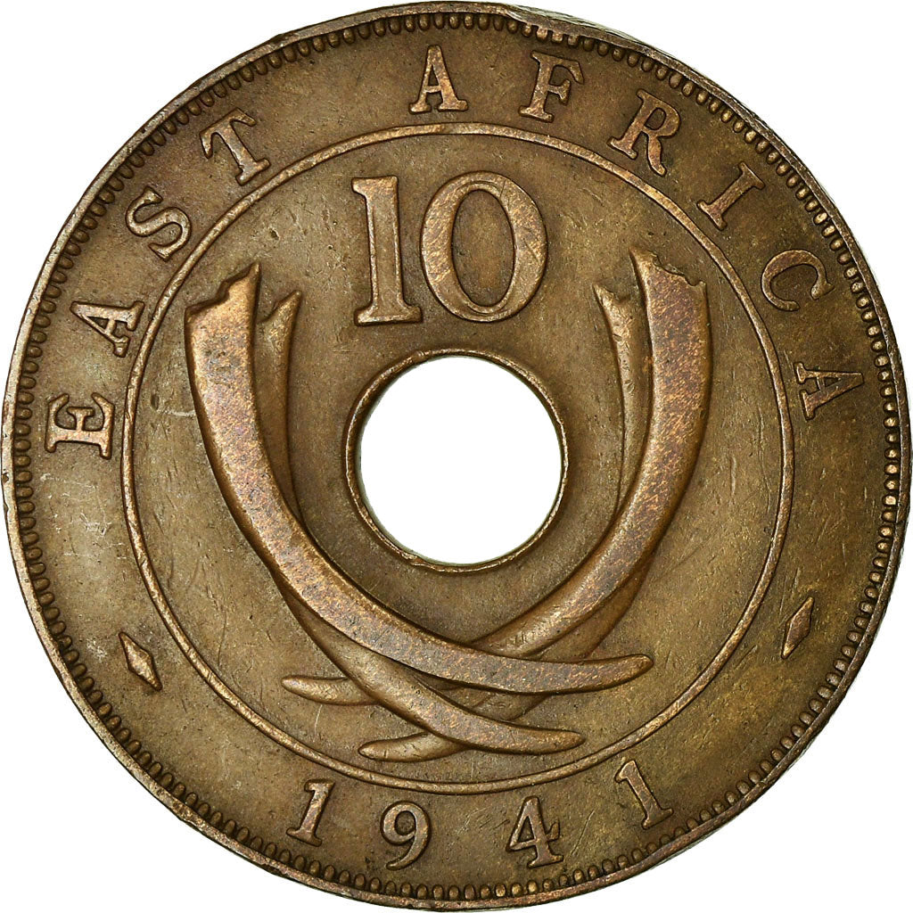 Münze, EAST AFRICA, George VI, 10 Cents, 1941, SS, Bronze, KM:26.1