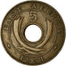 Coin, EAST AFRICA, George VI, 5 Cents, 1951, EF(40-45), Bronze, KM:33