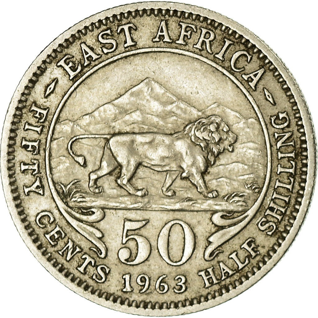 Moneta, AFRICA ORIENTALE, Elizabeth II, 50 Cents, 1963, BB, Rame-nichel, KM:36