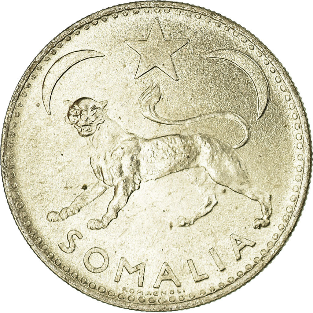 Coin, Somalia, 50 Centesimi, 1950, AU(55-58), Silver, KM:4