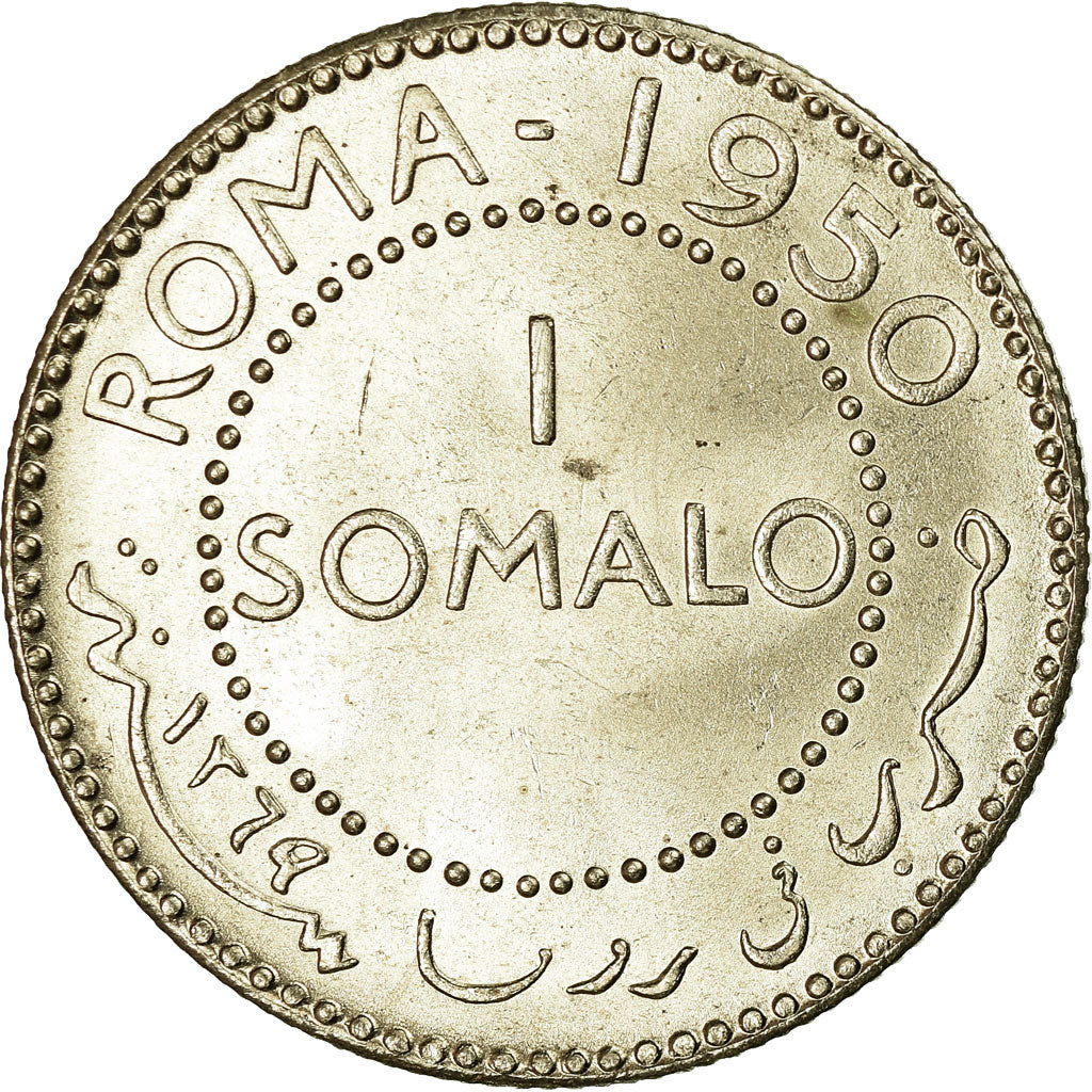 Coin, Somalia, Somalo, 1950, AU(55-58), Silver, KM:5