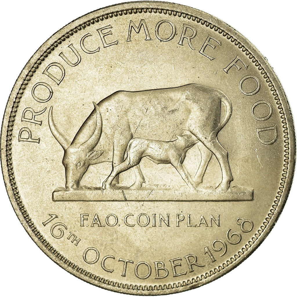 Coin, Uganda, 5 Shillings, 1968, AU(55-58), Copper-nickel, KM:7