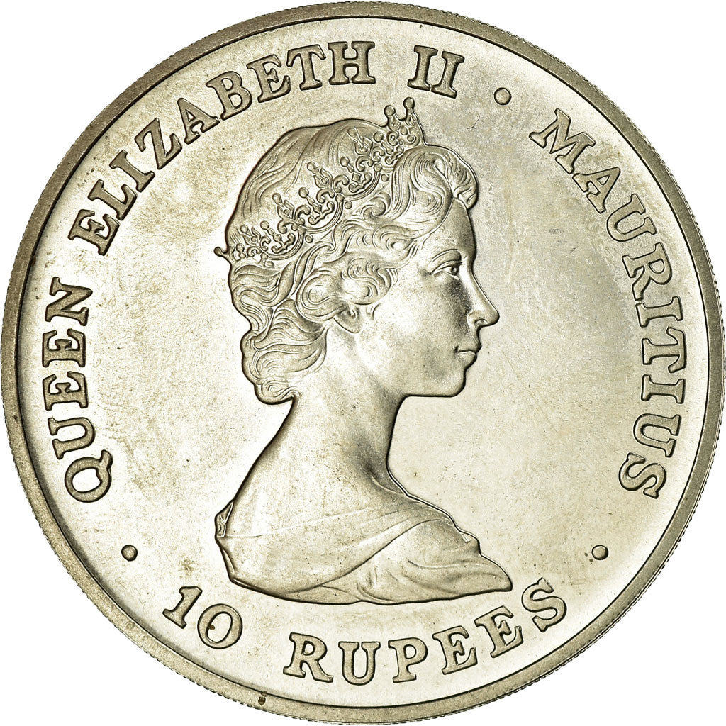 Coin, Mauritius, 10 Rupees, 1981, AU(55-58), Copper-nickel, KM:46