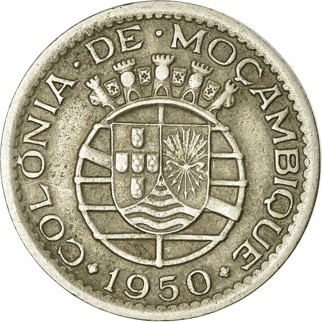 Coin, Mozambique, 50 Centavos, 1950, EF(40-45), Nickel-Bronze, KM:76