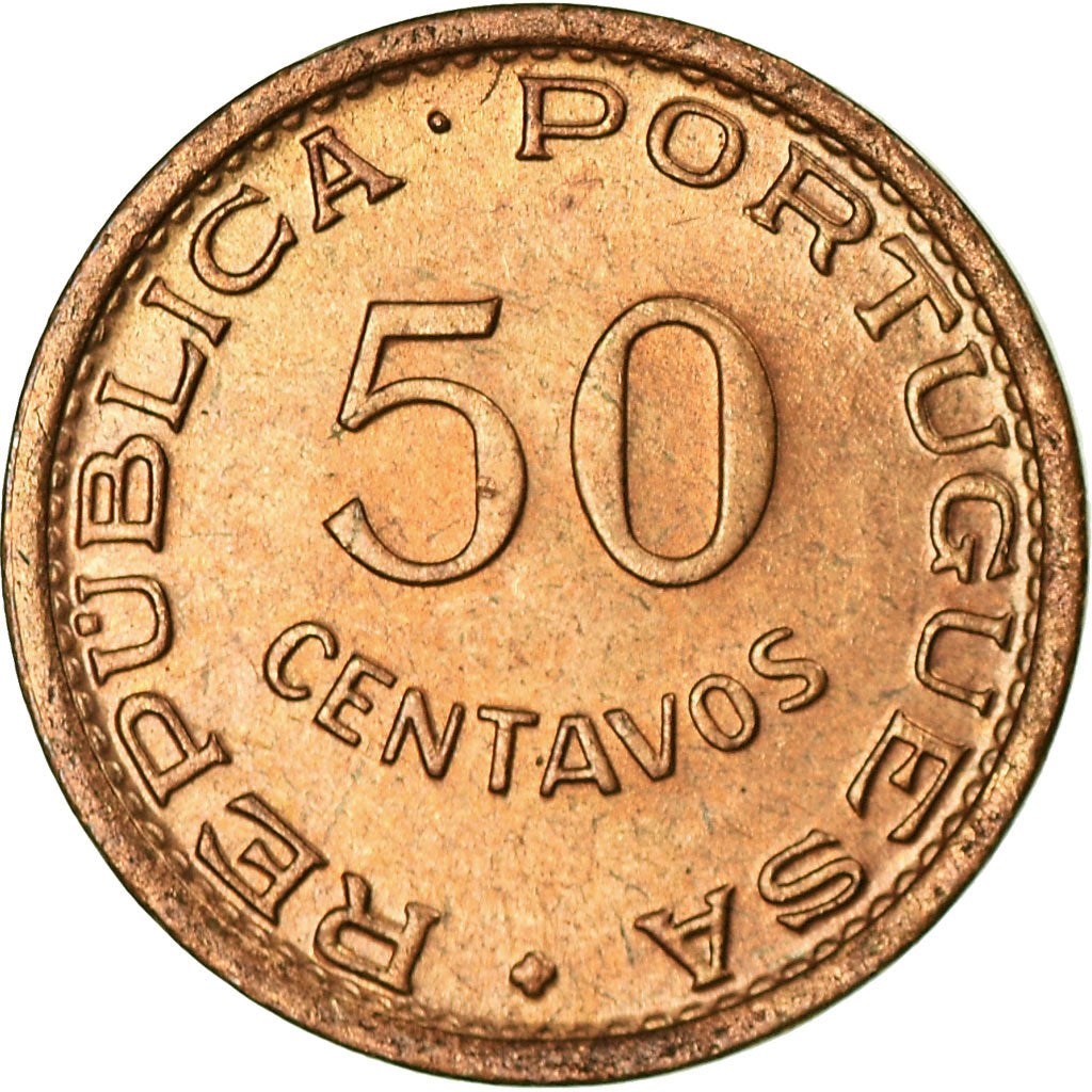 Coin, Mozambique, 50 Centavos, 1957, AU(55-58), Bronze, KM:81