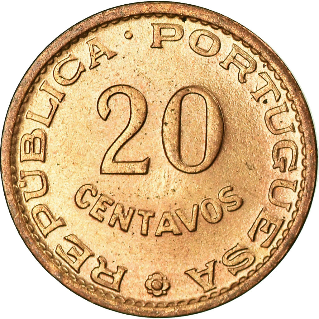 Coin, Mozambique, 20 Centavos, 1961, AU(55-58), Bronze, KM:85