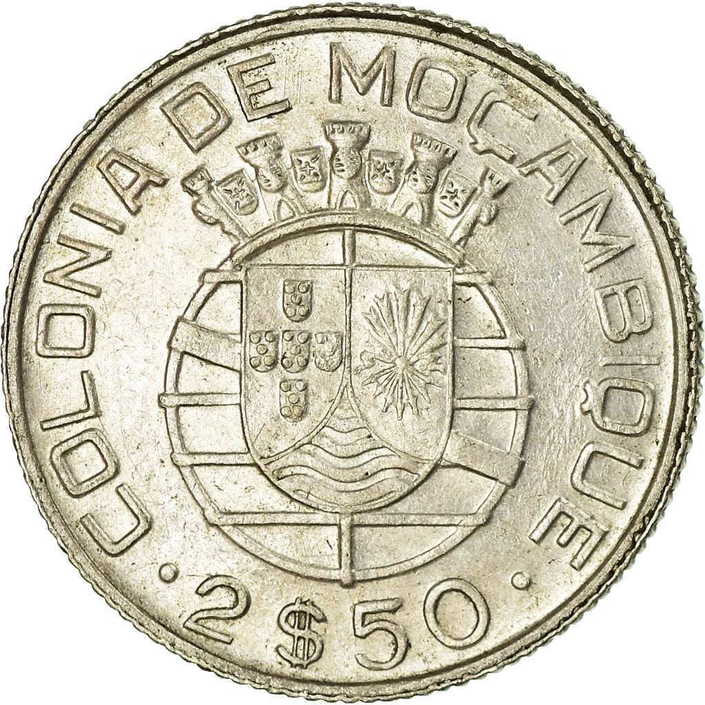 Coin, Mozambique, 2-1/2 Escudos, 1942, EF(40-45), Silver, KM:68