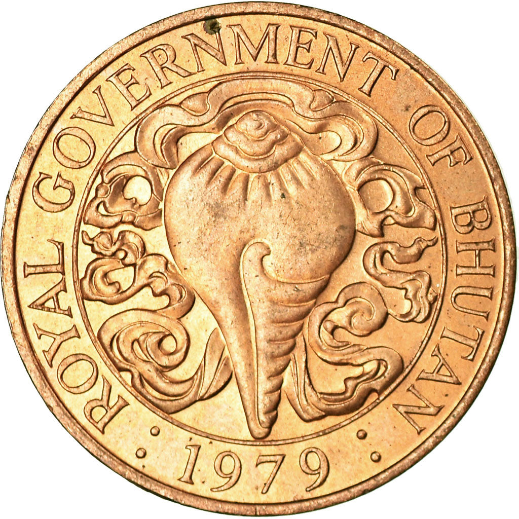 Coin, Bhutan, 10 Chhertum, 1979, AU(55-58), Bronze, KM:46