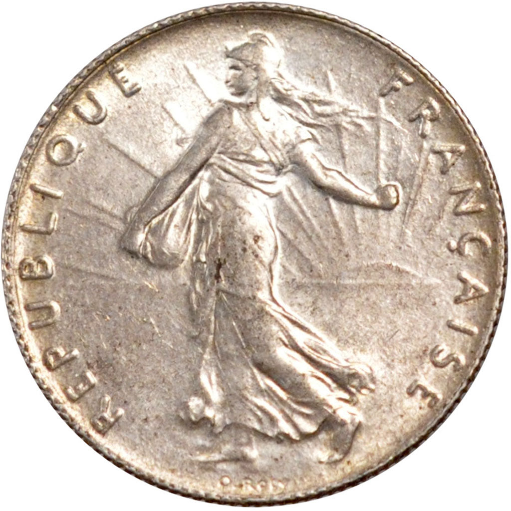 FRANCE, Semeuse, 50 Centimes, 1918, Paris, KM #854, MS(60-62), Silver, 18.1,...