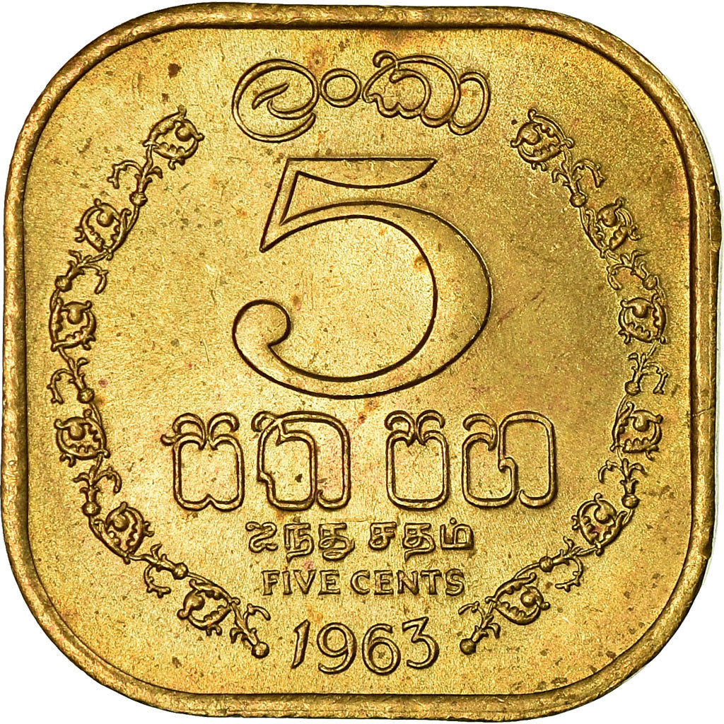 Münze, Ceylon, Elizabeth II, 5 Cents, 1963, VZ, Nickel-brass, KM:129