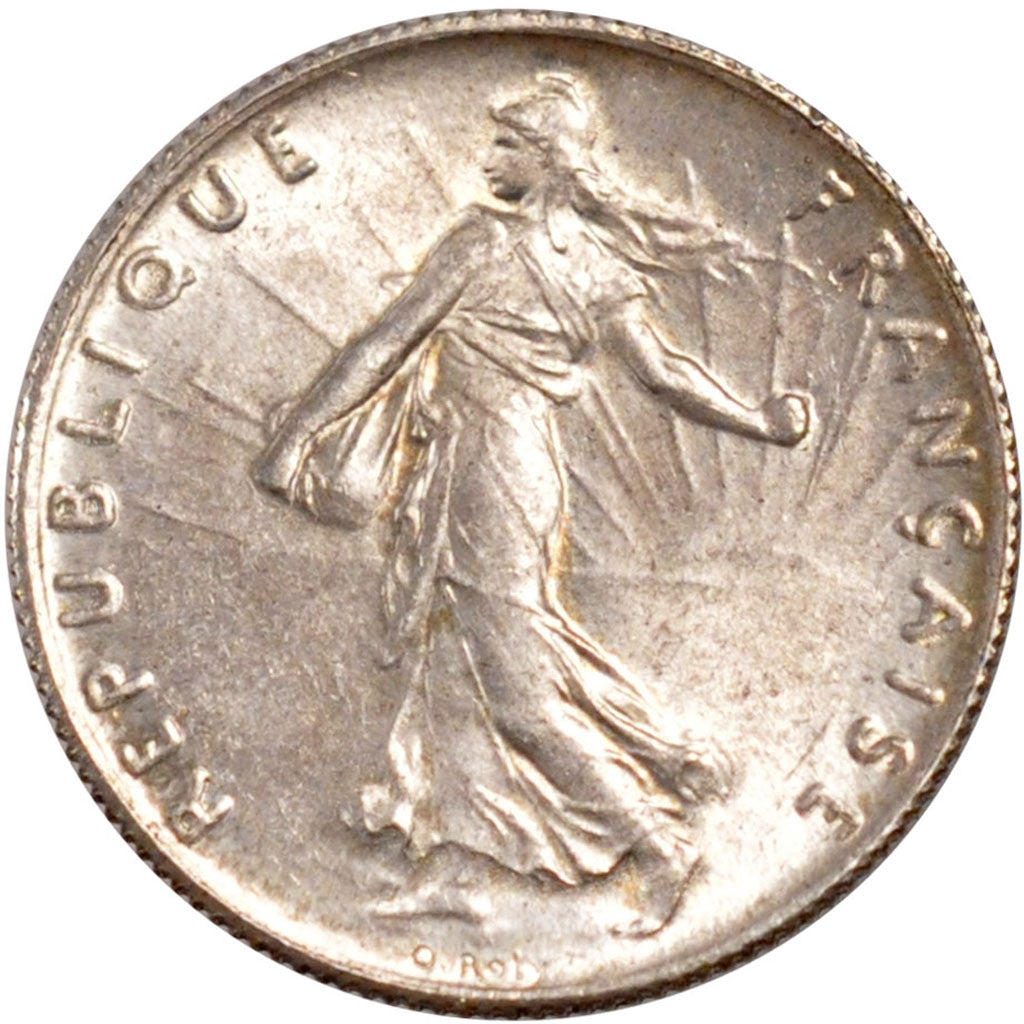FRANCE, Semeuse, 50 Centimes, 1917, Paris, KM #854, MS(60-62), Silver, 18.1,...
