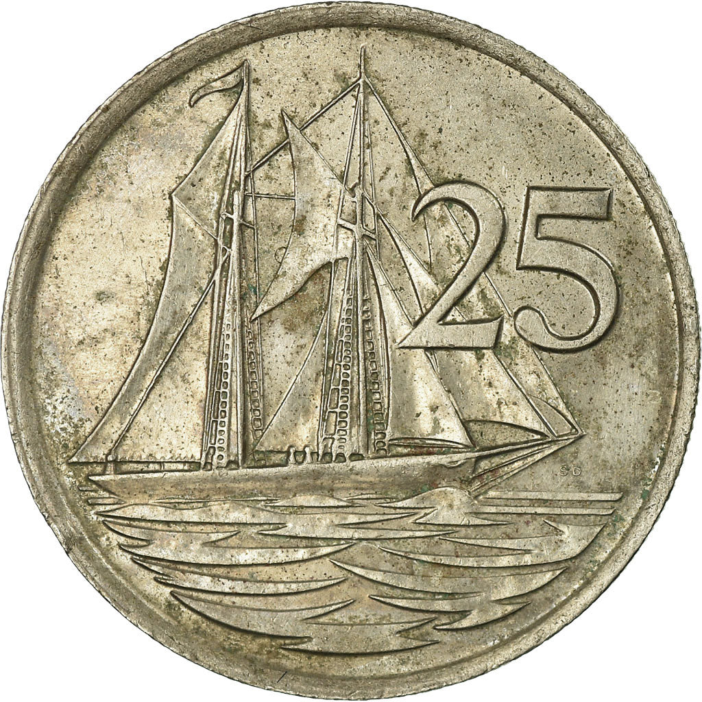 Coin, Cayman Islands, Elizabeth II, 25 Cents, 1977, British Royal Mint