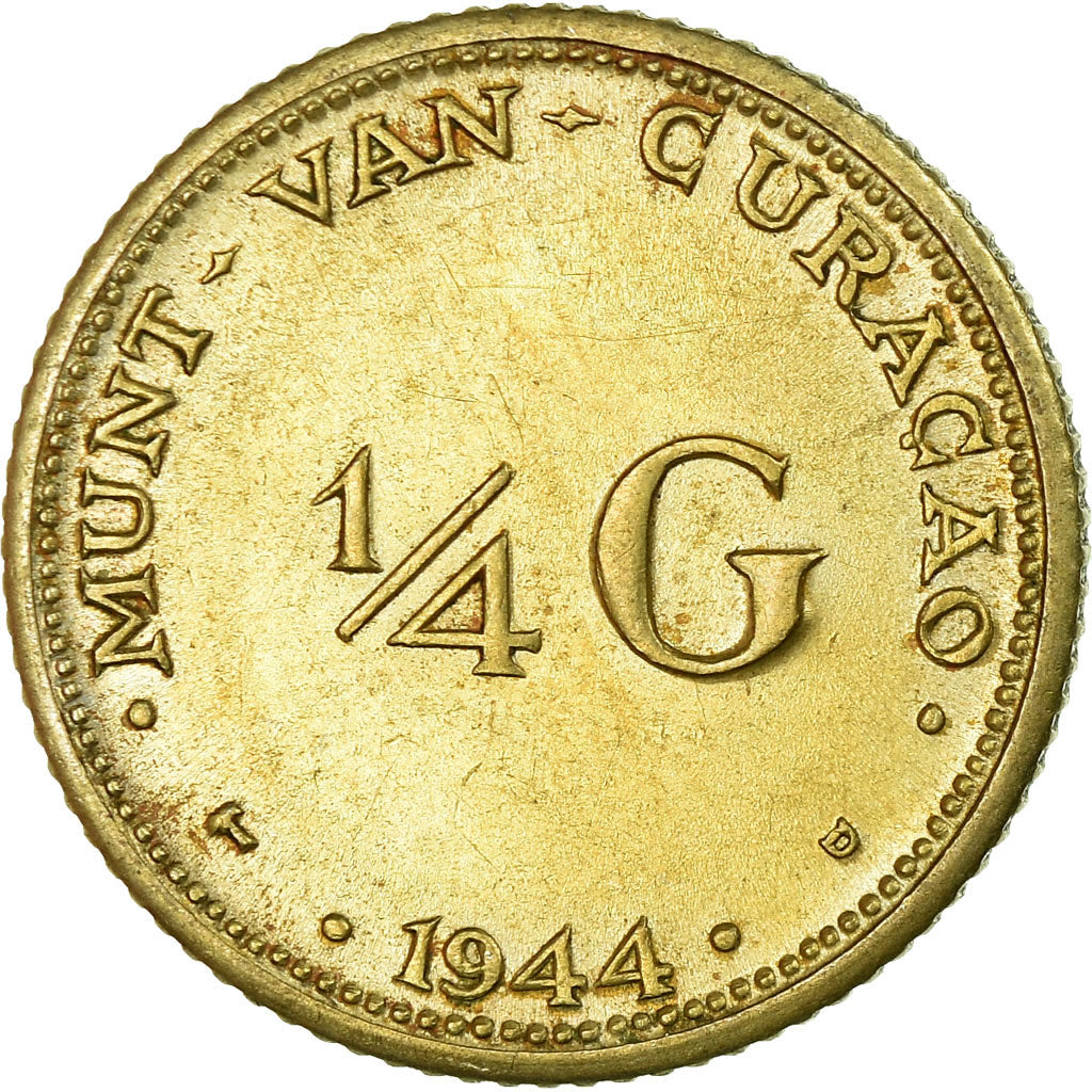 Moneta, Curaçao, 1/4 Gulden, 1944, Denver, USA, BB, Argento, KM:44
