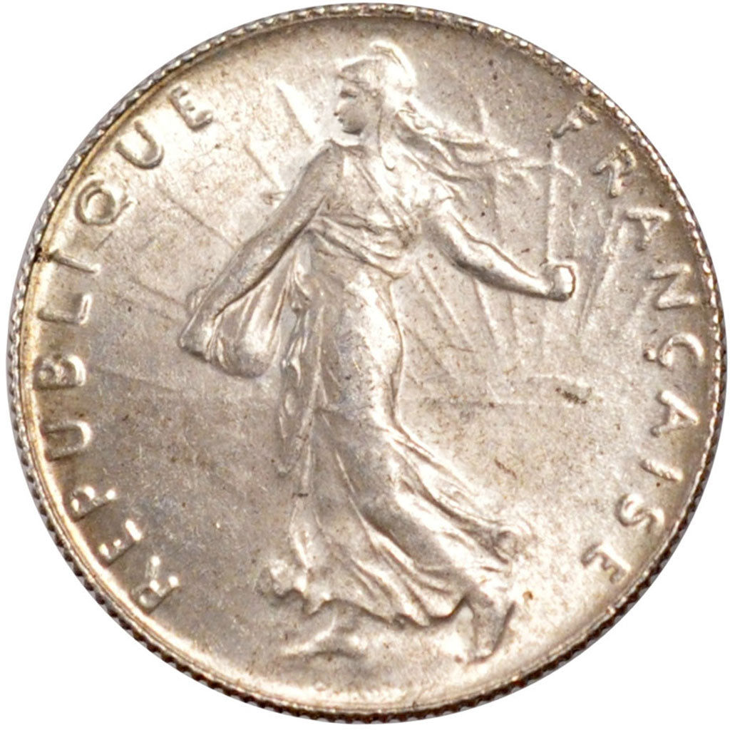 FRANCE, Semeuse, 50 Centimes, 1916, Paris, KM #854, MS(60-62), Silver, 18.1,...