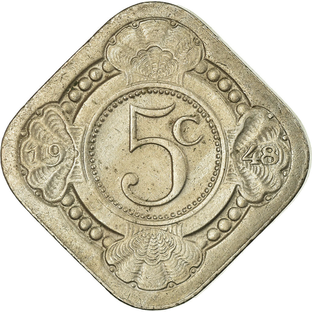 Coin, Curacao, 5 Cents, 1948, EF(40-45), Copper-nickel, KM:47