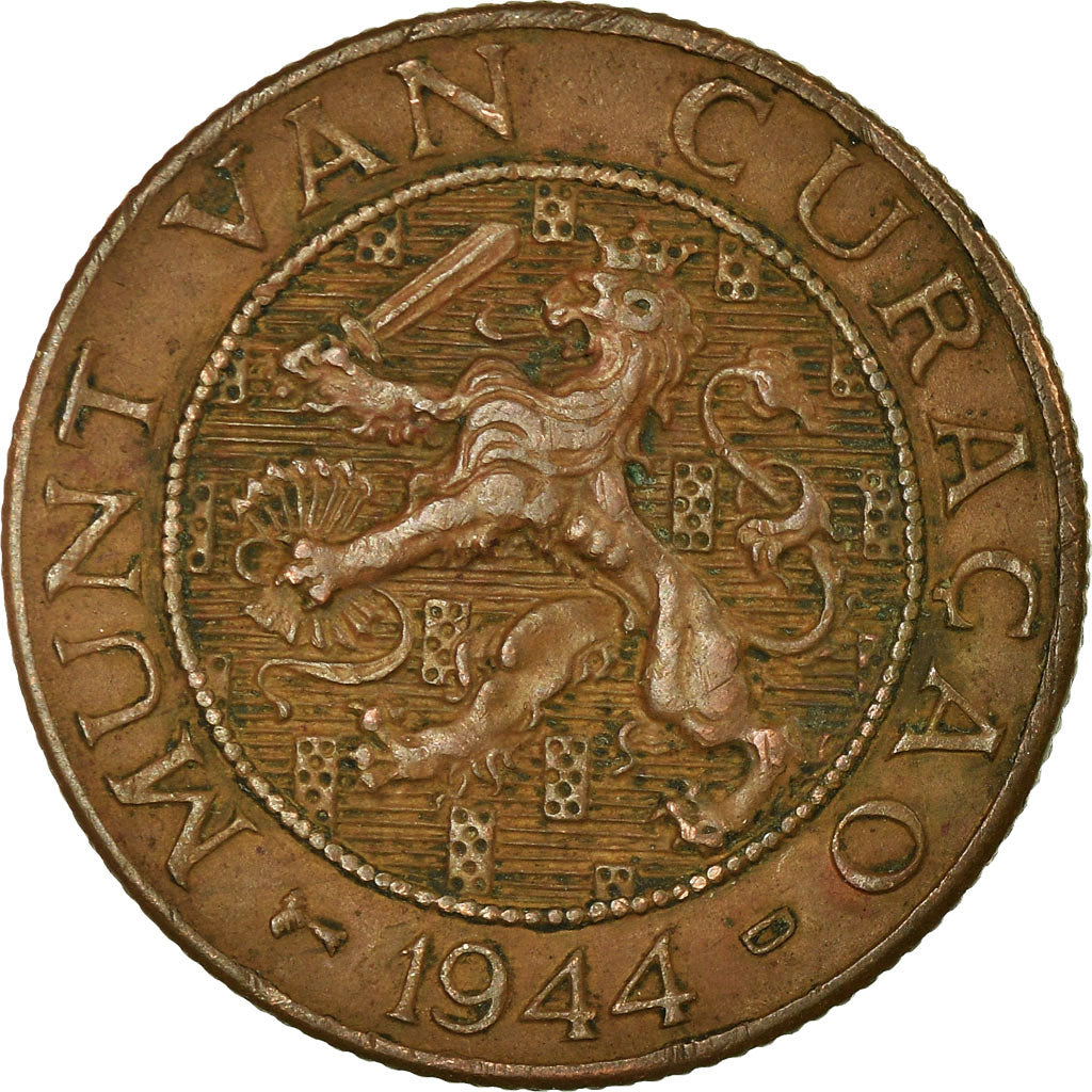 Moeda, Curaçau, 2-1/2 Cents, 1944, Denver, USA, EF(40-45), Bronze, KM:42