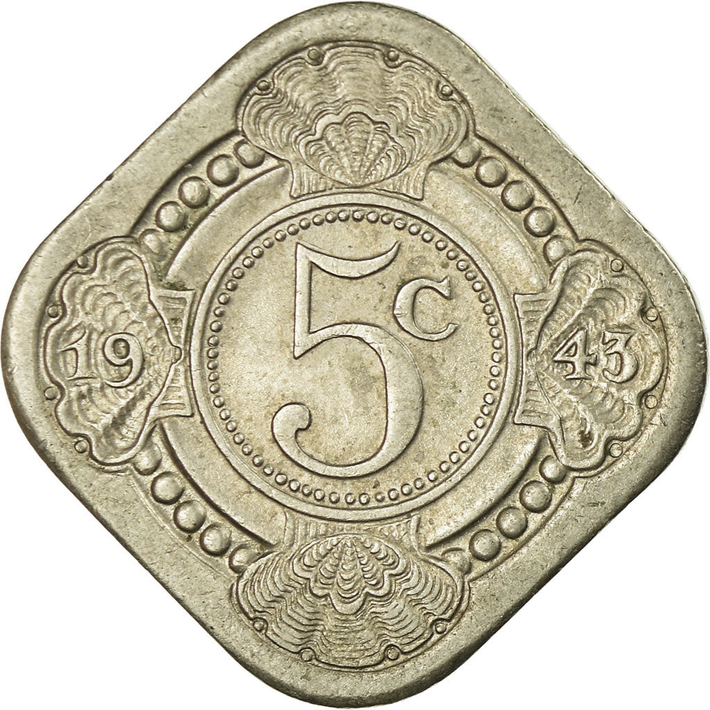 Münze, Niederlande, Wilhelmina I, 5 Cents, 1943, SS, Zinc, KM:172