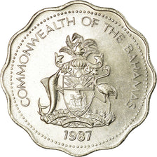 Coin, Bahamas, Elizabeth II, 10 Cents, 1987, Franklin Mint, AU(55-58)