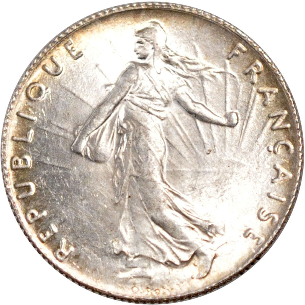 FRANCE, Semeuse, 50 Centimes, 1920, Paris, KM #854, MS(60-62), Silver, 18.1,...