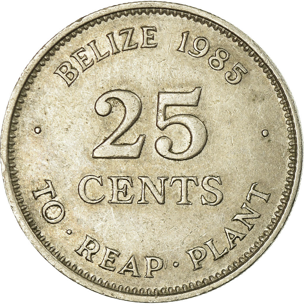 Coin, Belize, 25 Cents, 1985, EF(40-45), Copper-nickel, KM:77