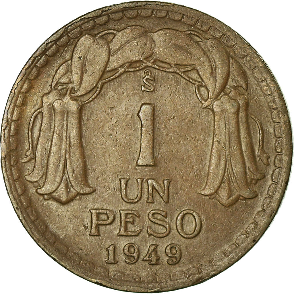 Moneda, Chile, Peso, 1949, BC+, Cobre, KM:179