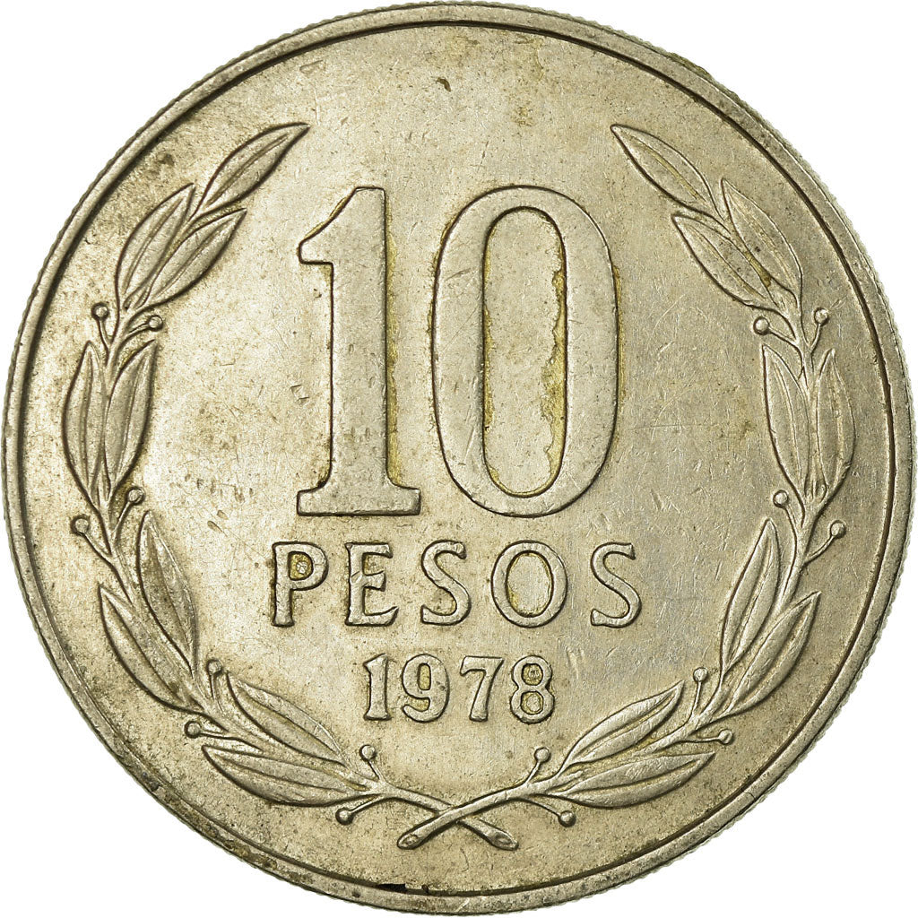 Coin, Chile, 10 Pesos, 1978, EF(40-45), Copper-nickel, KM:210