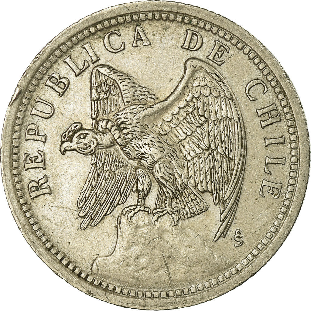 Coin, Chile, Peso, 1933, EF(40-45), Copper-nickel, KM:176.1
