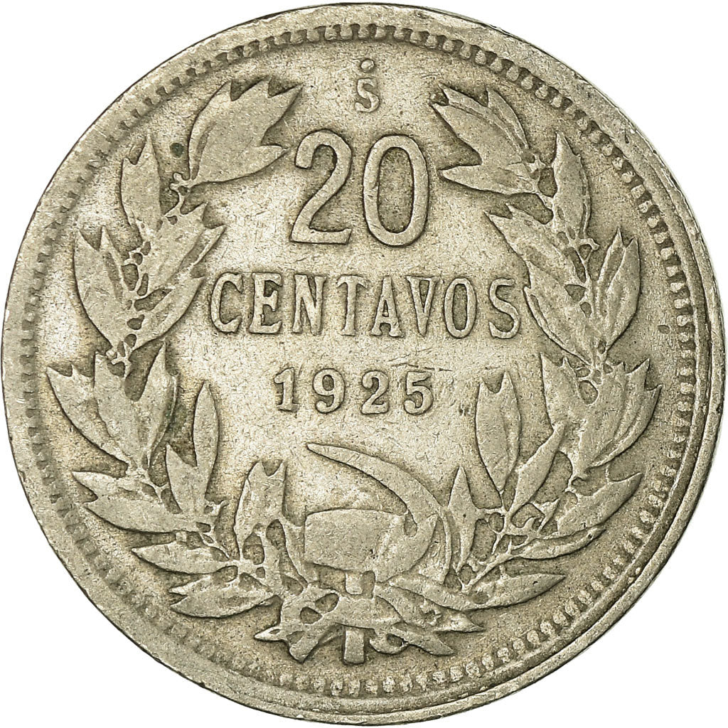 Münze, Chile, 20 Centavos, 1925, SS, Copper-nickel, KM:167.1