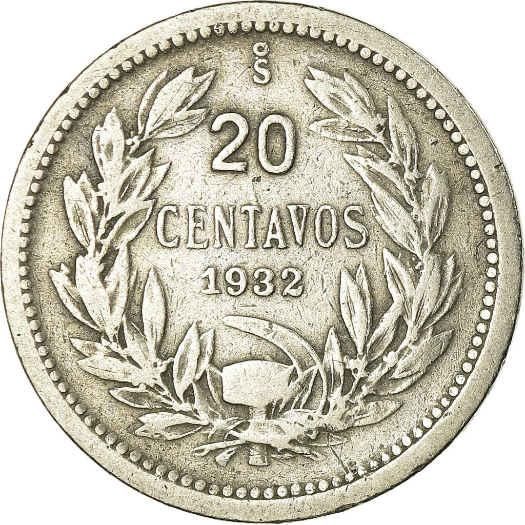 Münze, Chile, 20 Centavos, 1932, S, Copper-nickel, KM:167.2