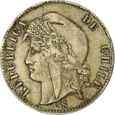 Coin, Chile, 1/2 Centavo, 1871, Santiago, VF(30-35), Copper-nickel, KM:148