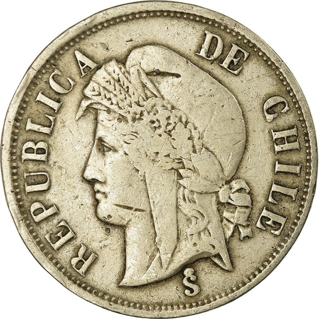 Coin, Chile, 2 Centavos, 1872, VF(20-25), Copper-nickel, KM:147