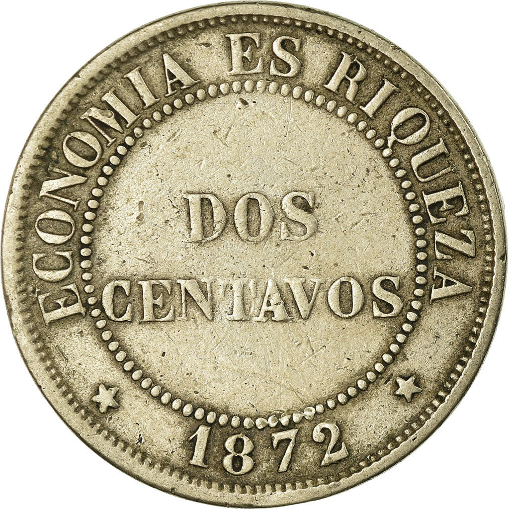 Coin, Chile, 2 Centavos, 1872, VF(20-25), Copper-nickel, KM:147
