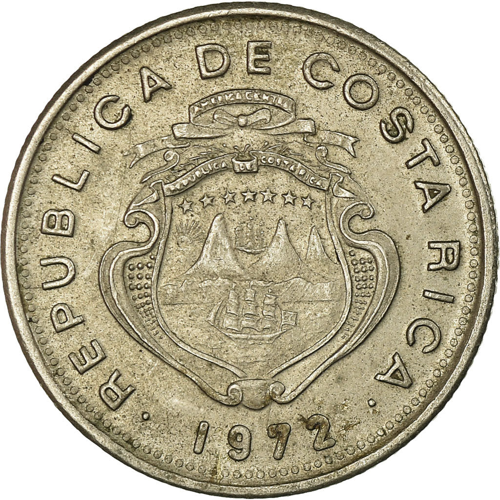 Coin, Costa Rica, 10 Centimos, 1972, EF(40-45), Copper-nickel, KM:185.3