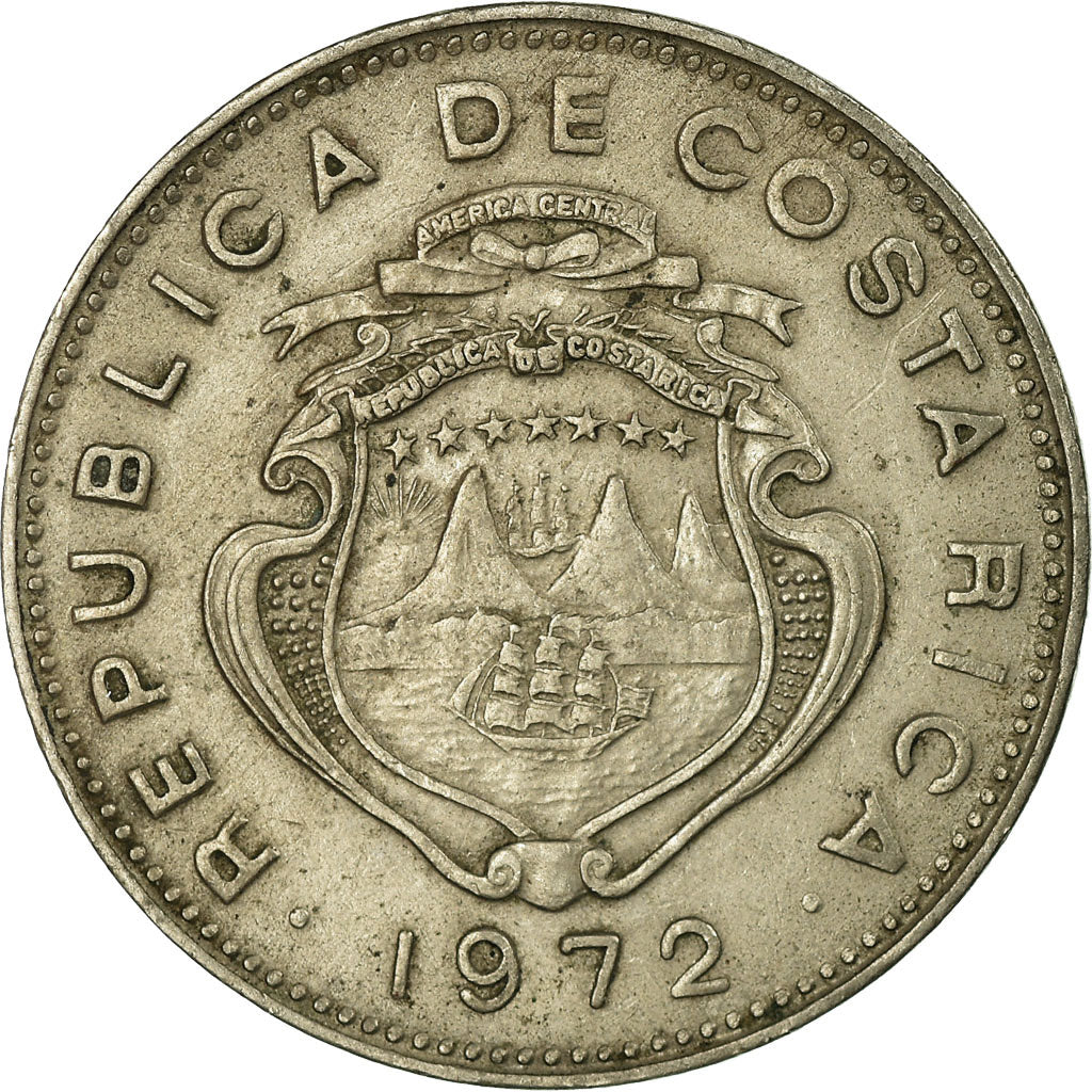 Coin, Costa Rica, 50 Centimos, 1972, EF(40-45), Copper-nickel, KM:189.2