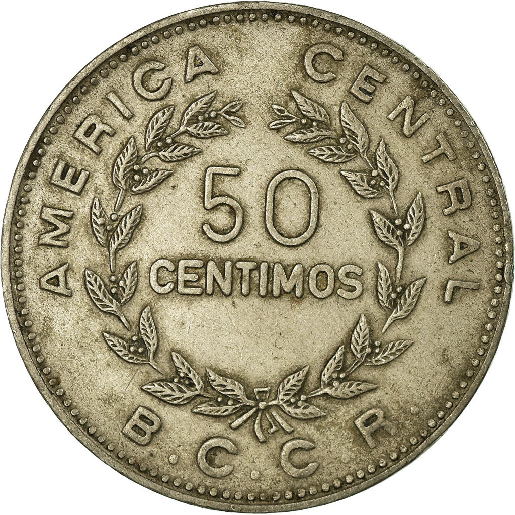 Coin, Costa Rica, 50 Centimos, 1972, EF(40-45), Copper-nickel, KM:189.2