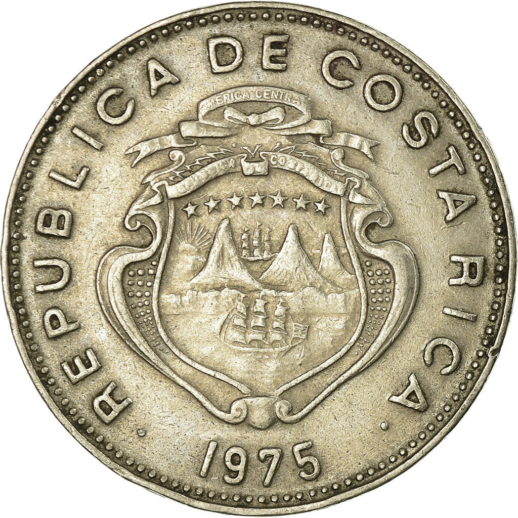 Moneta, Costa Rica, Colon, 1975, BB, Rame-nichel, KM:186.3