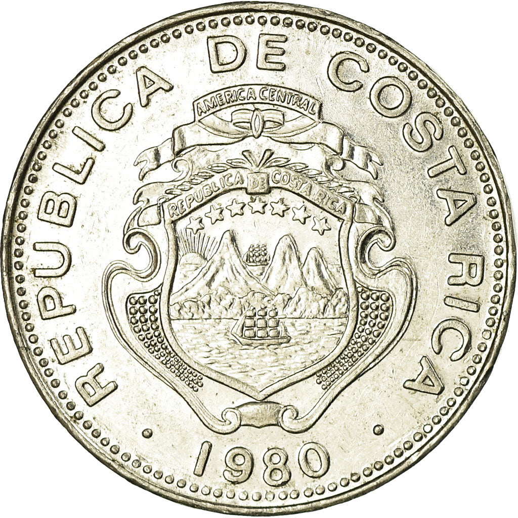 Moneta, Costa Rica, 25 Centimos, 1980, EF(40-45), Nikiel powlekany stalą