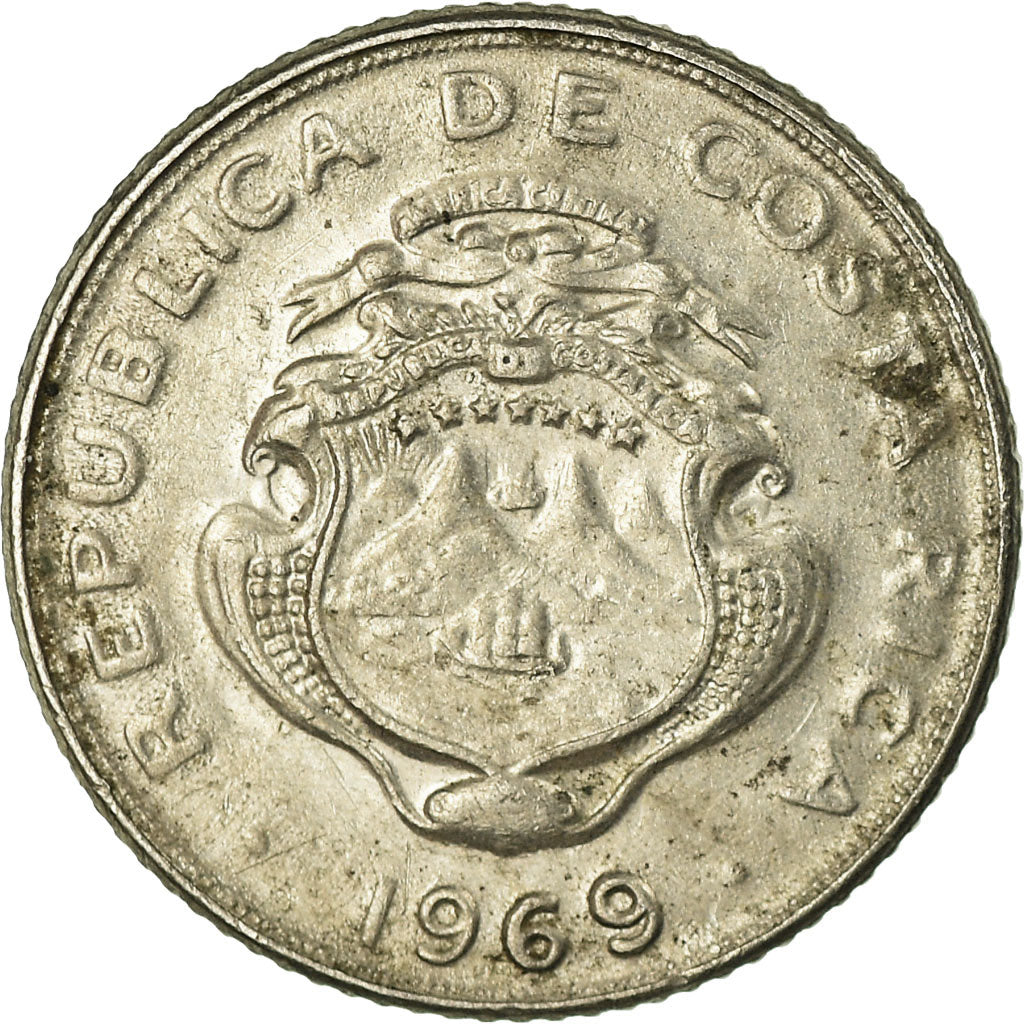 Coin, Costa Rica, 5 Centimos, 1969, EF(40-45), Copper-nickel, KM:184.2