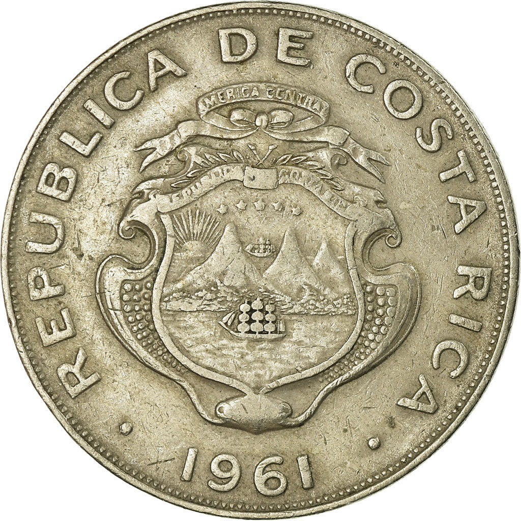 Moneda, Costa Rica, Colon, 1961, MBC, Cobre - níquel, KM:186.1a