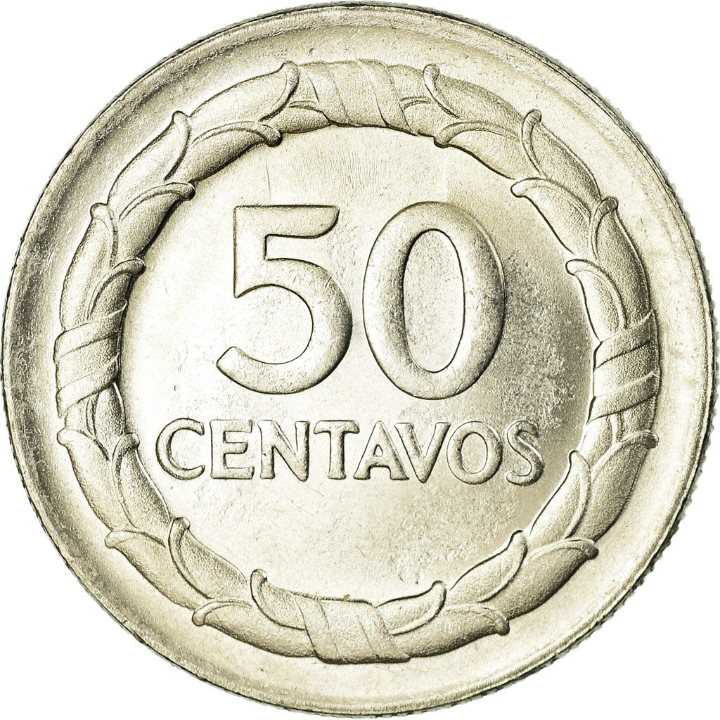 Moneda, Colombia, 50 Centavos, 1967, EBC, Níquel recubierto de acero, KM:228