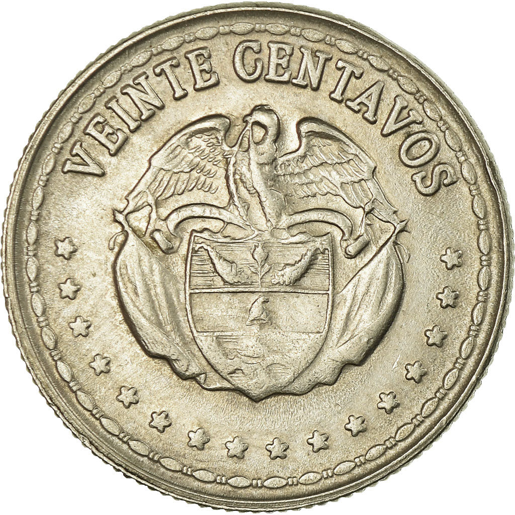 Moneta, Colombia, 20 Centavos, 1959, SPL-, Rame-nichel, KM:215.1