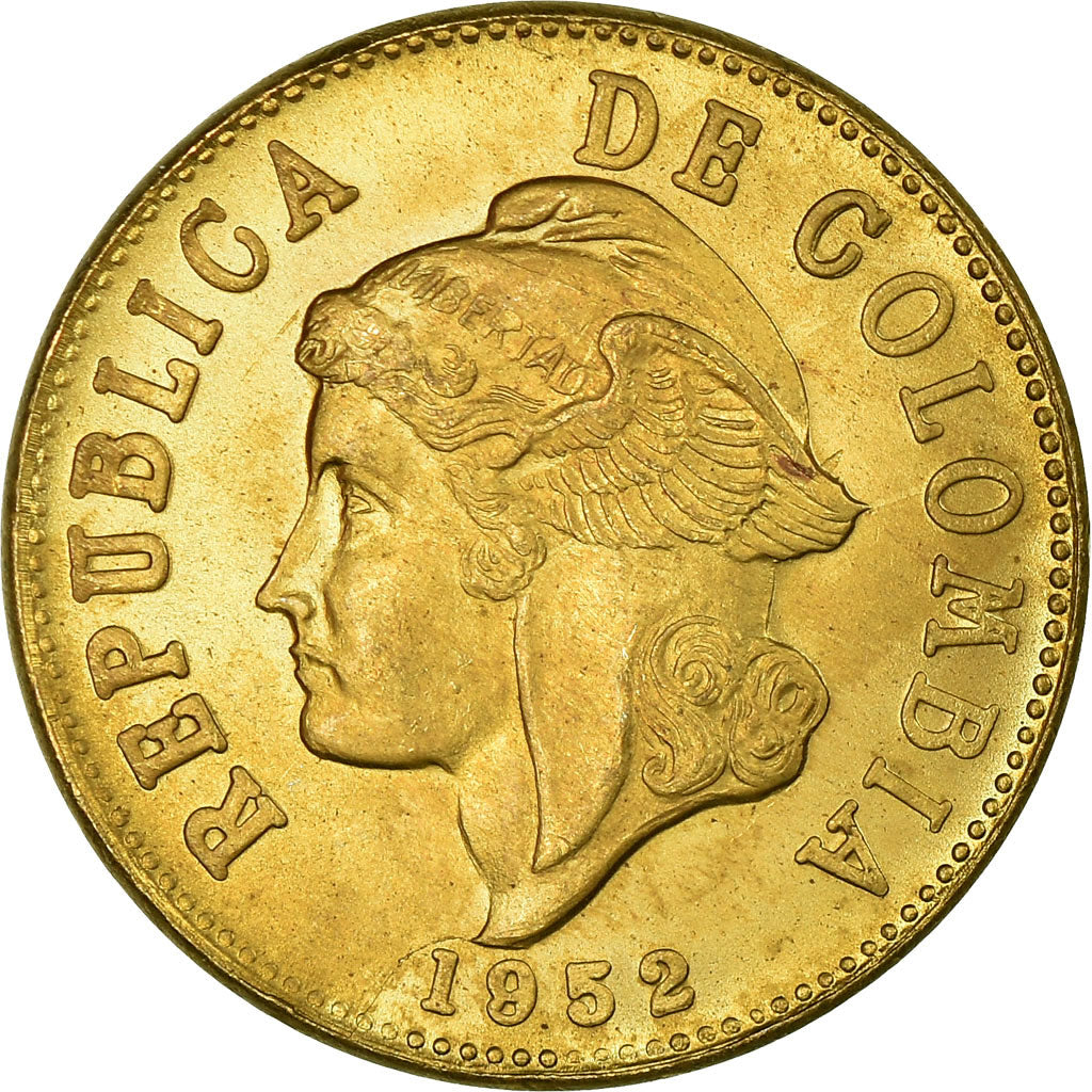 Coin, Colombia, 2 Centavos, 1952, AU(55-58), Aluminum-Bronze, KM:211