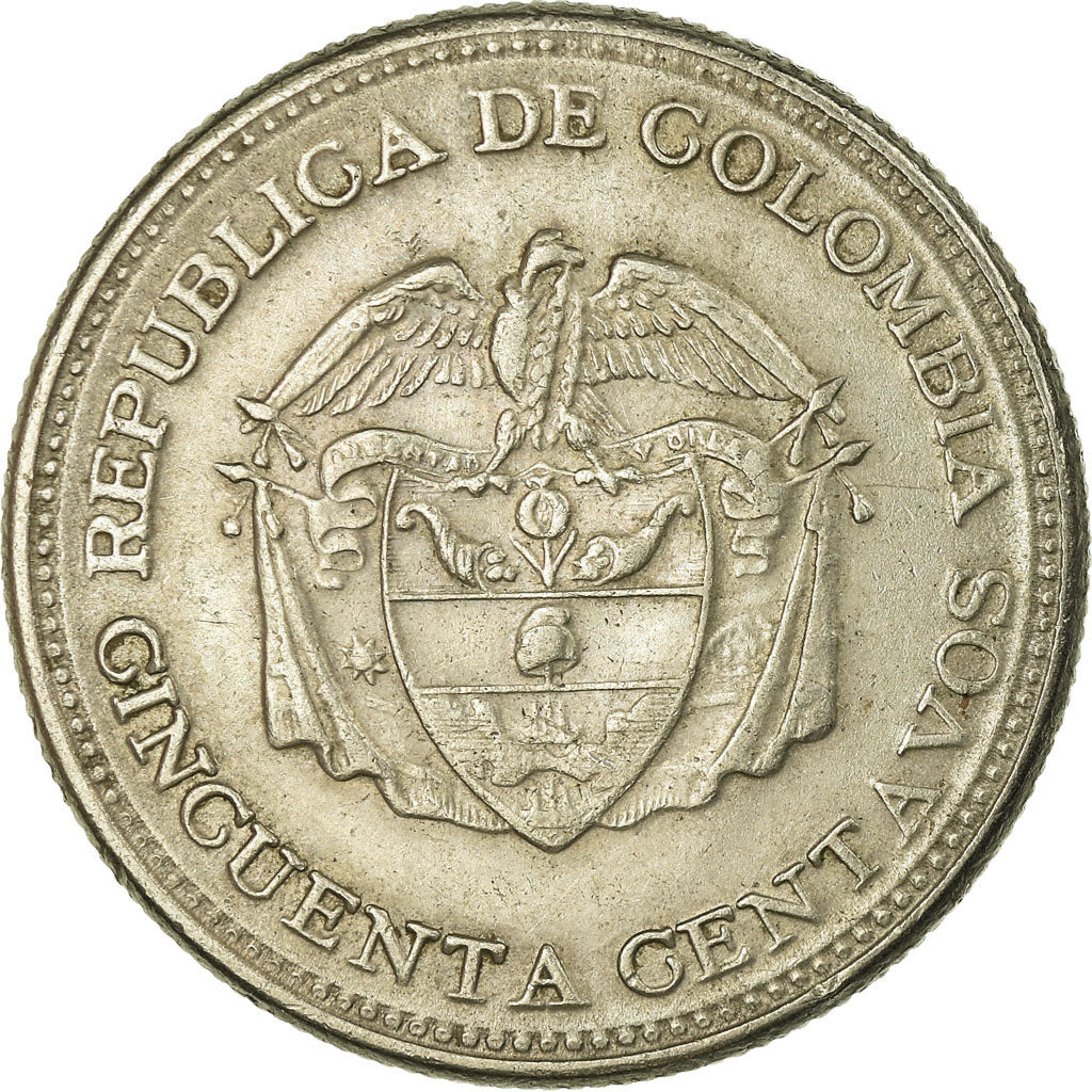 Coin, Colombia, 50 Centavos, 1958, EF(40-45), Copper-nickel, KM:217