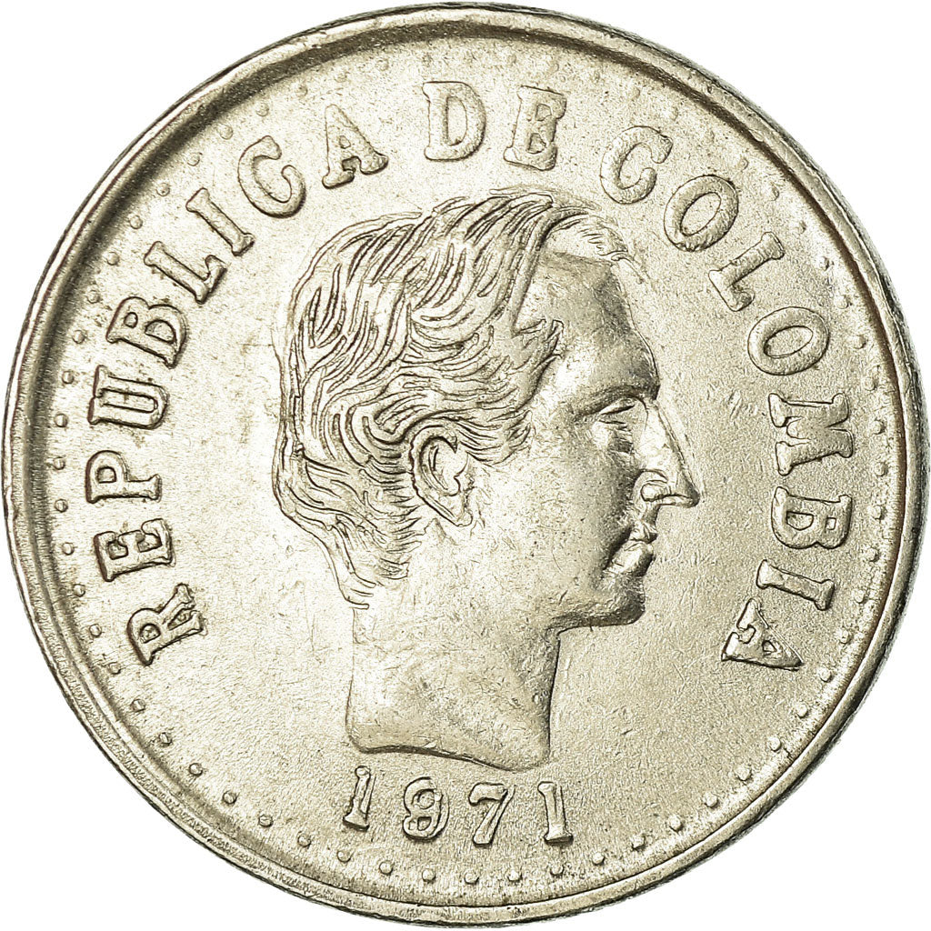 Monnaie, Colombie, 20 Centavos, 1971, TTB, Nickel Clad Steel, KM:246.1