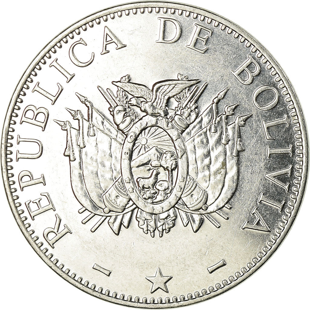 Moneta, Bolivia, Boliviano, 2001, BB, Acciaio inossidabile, KM:205