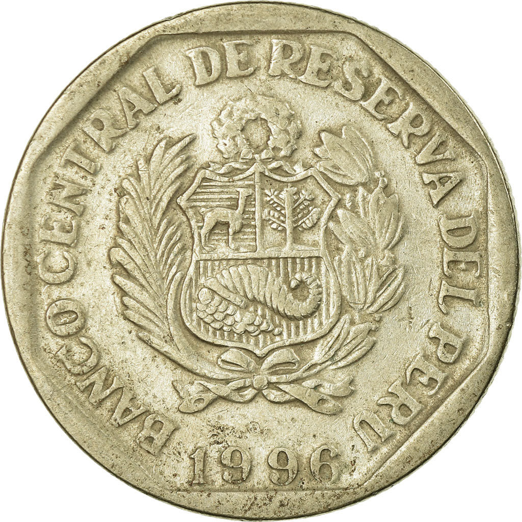 Moneta, Perù, Nuevo Sol, 1996, Lima, BB, Rame-nichel-zinco, KM:308.1
