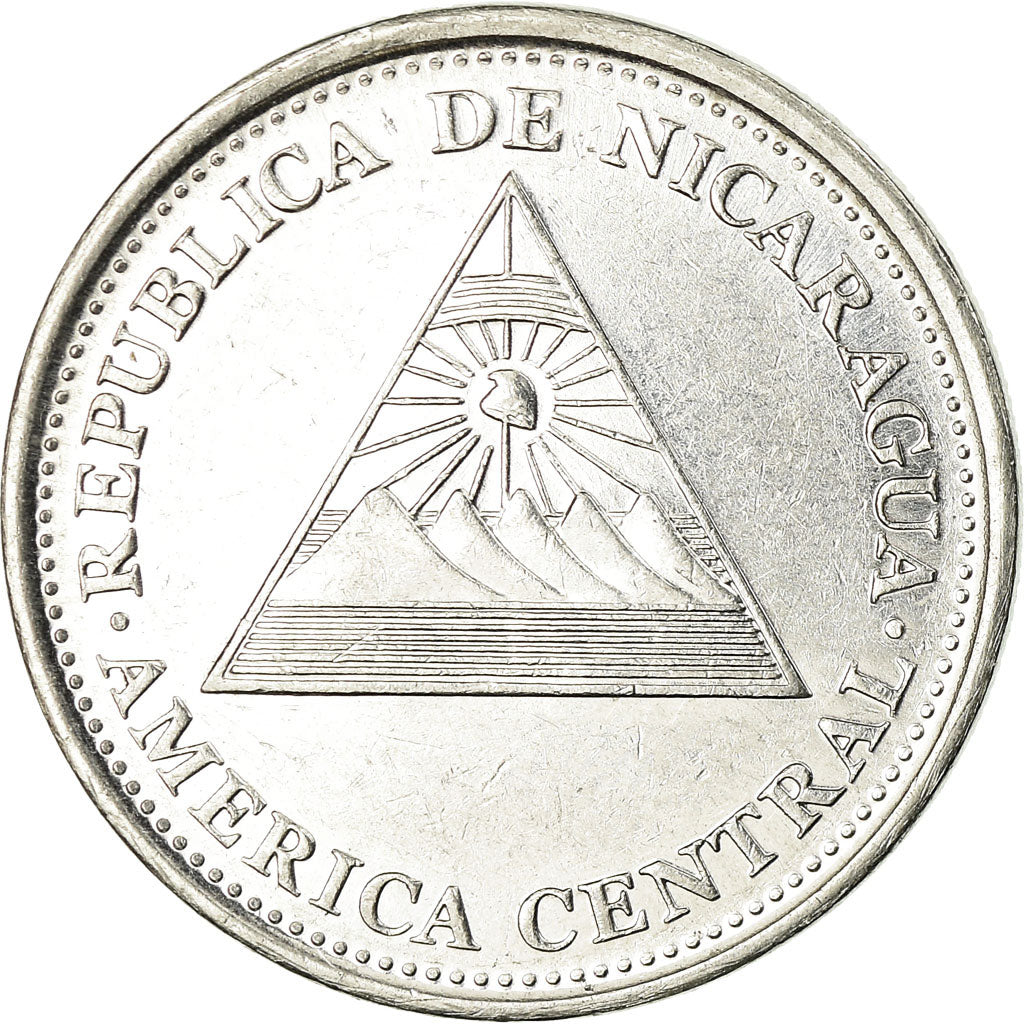 Coin, Nicaragua, Cordoba, 2002, EF(40-45), Nickel Clad Steel, KM:101