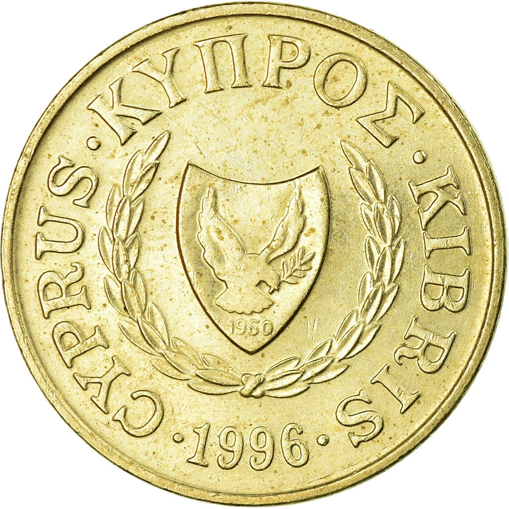 Coin, Cyprus, 2 Cents, 1996, EF(40-45), Nickel-brass, KM:54.3