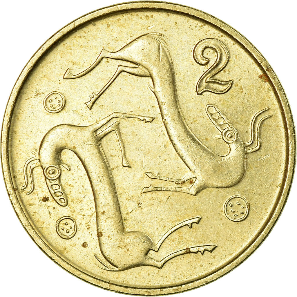 Coin, Cyprus, 2 Cents, 1996, EF(40-45), Nickel-brass, KM:54.3
